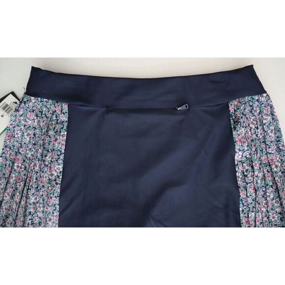 RLX Ralph Lauren Women's Sz M Navy Floral Side Pleated Performance Skort - Picture 7 of 11